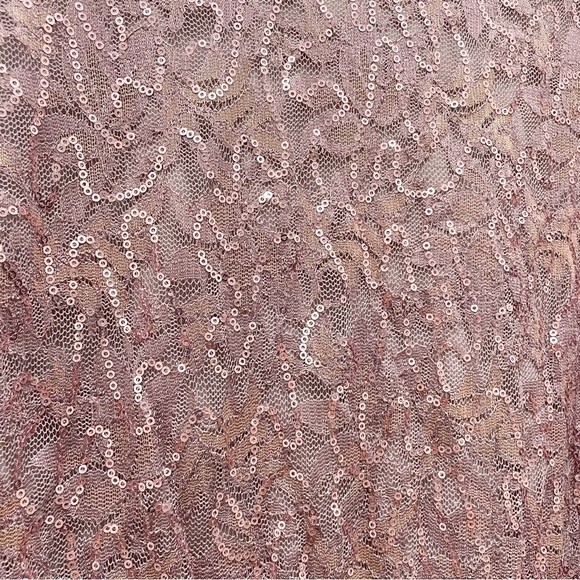 NWT Candalite Dress Formal Gown Mauve Tulle Skirt Lace Sequin Maxi Size XL NEW - Picture 7 of 13